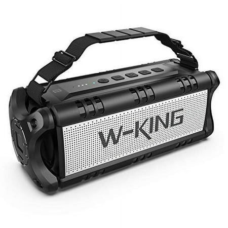 50W(70W Peak) Bluetooth Speakers Built-in 8000mAh Battery Power Bank, W-KING Wireless Outdoor Portable Waterproof TWS, DSP, NFC Speaker, Powerful Rich Bass Loud Stereo Sound (Black)