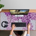 thumbnail image 4 of Long Mouse Pads for Desk,Purple Floral and Petal Pattern Desk Mats on Top Of Desks, Desk Mouse Pad Extra Large with 3mm Non-Slip Base and Stitched Edge for Gaming,Office,Work,Home 47.3"x23.6", 4 of 6