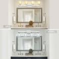 thumbnail image 5 of 3/4/5 Light Bathroom Light Fixtures, Chrome Vanity Light Fixtures Over Mirror Wall Mount Lighting Fixture with Hammered Glass Shade E26 Socket for Hallway Kitchen Bedroom Living Room, 5 of 8