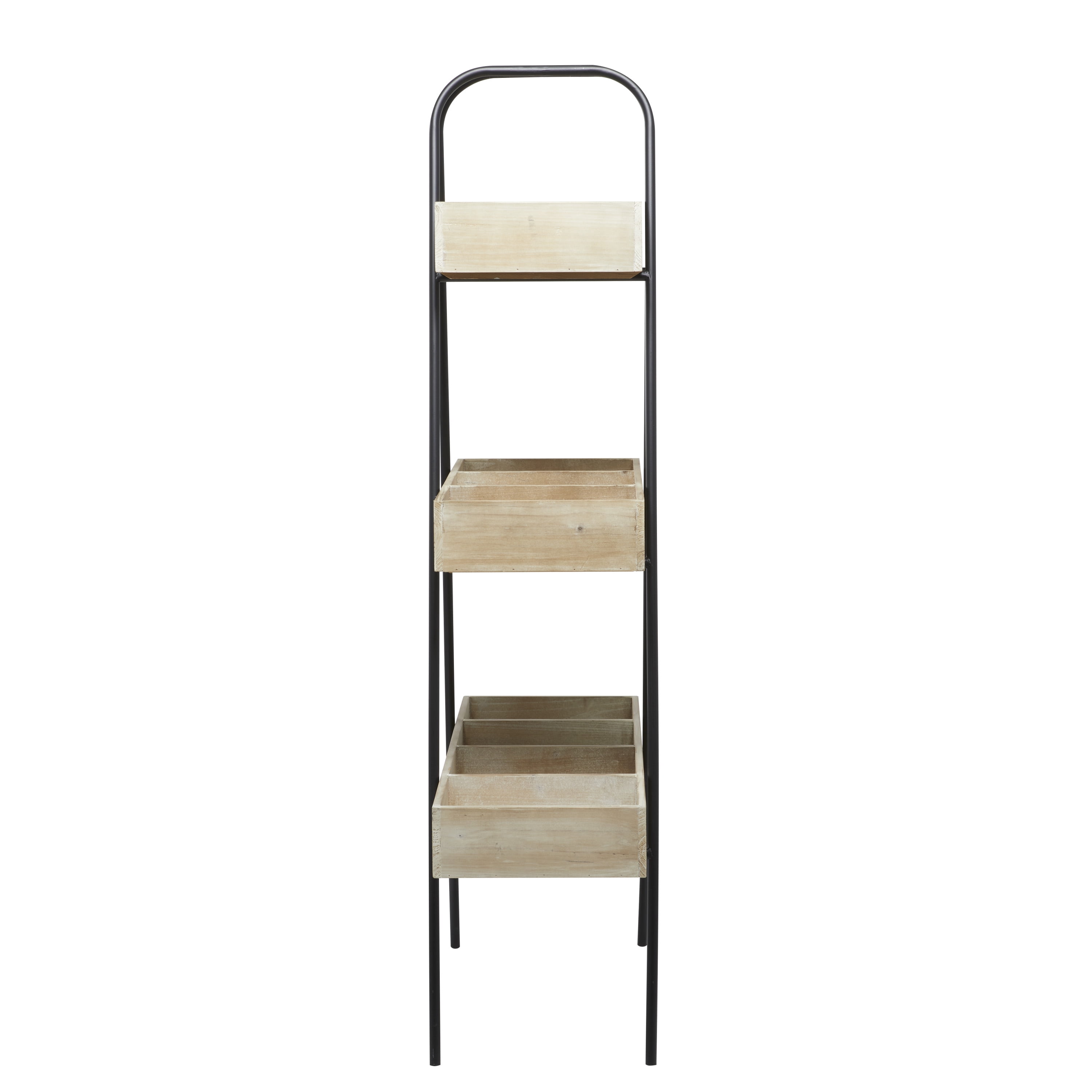 DecMode 32" x 13" x 56" 3 Tier Brown Wood Indoor Outdoor Plantstand