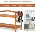 thumbnail image 4 of Topbuy Freestanding 2-Tier Wood Shoe Rack Shelf Storage with 4 Metal Hanging Bars, 4 of 7