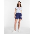 thumbnail image 2 of Disney Women's Mickey Americana Stars and Stripes Graphic Baby Tee with Short Sleeves, Sizes XXS-XXL, 2 of 10