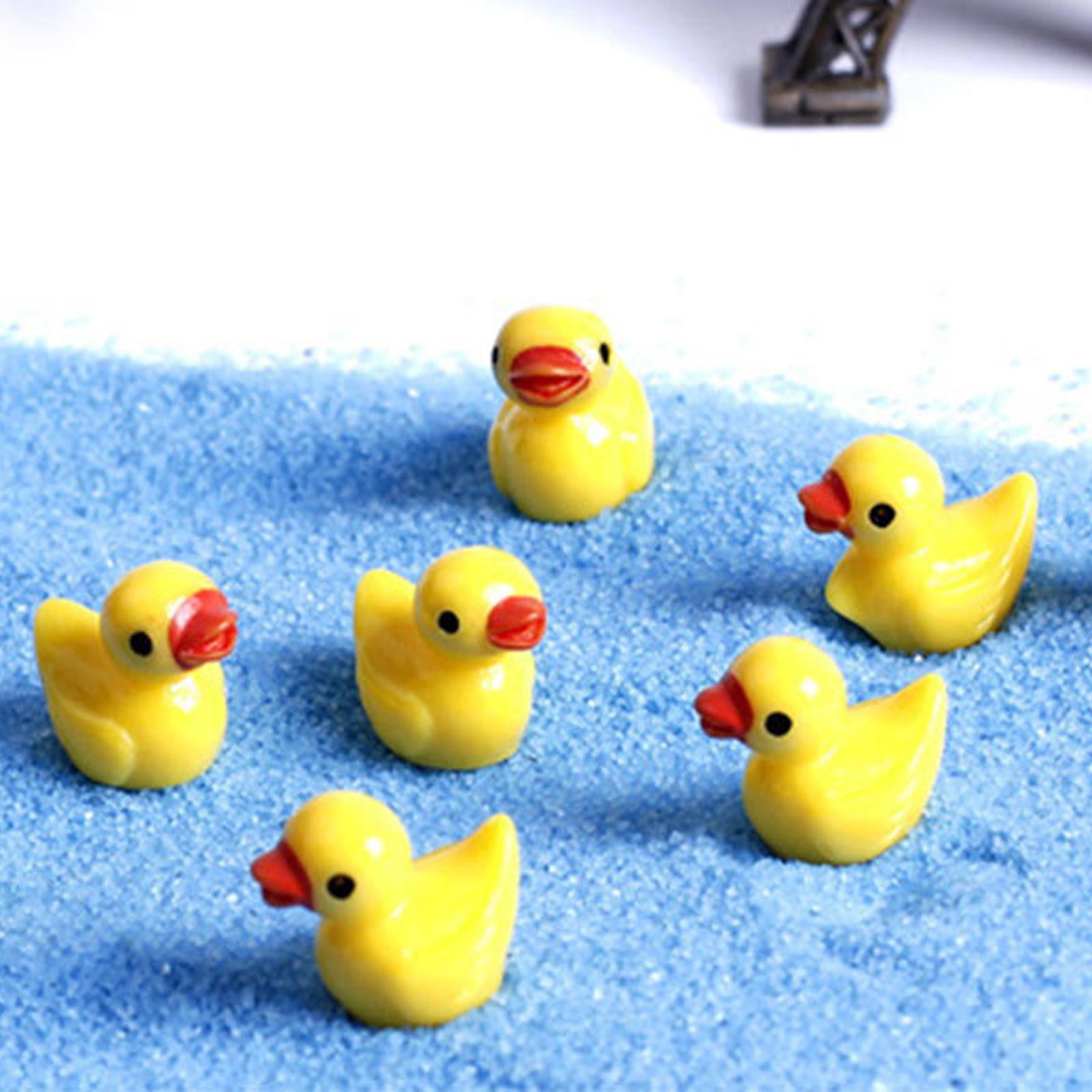 Xzbling 100PCS Mini Resin Duck Tiny Ducks Miniature Duck Figures