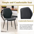 thumbnail image 6 of Hi loPres 5-Piece Round Dining Table Set, 31.5" MDF Desk with Storage Basket, 4 Black Quilted PU Chairs for Small Apartment Nook, 6 of 10