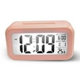 thumbnail image 1 of Sidaley Reloj despertador de pantalla Digital dormitorio Sensor de temperatura termómetro retroiluminación calendario portátil Snooze relojes Electrónica Rosado, 1 of 6