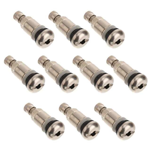 LNGOOR 10 Pcs Valves de Pneu Tiges de Valve pour Pneu Acier Inoxydable Roue Automobile Remorque en Métal Pneus