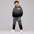 thumbnail image 2 of RUTAYY Boys 2 Piece Clothing Set Letter Graphic Long Sleeve Pullover Hoodie Elastic Waist Sweatpants Street Wear, Dark Gray, 2 of 6