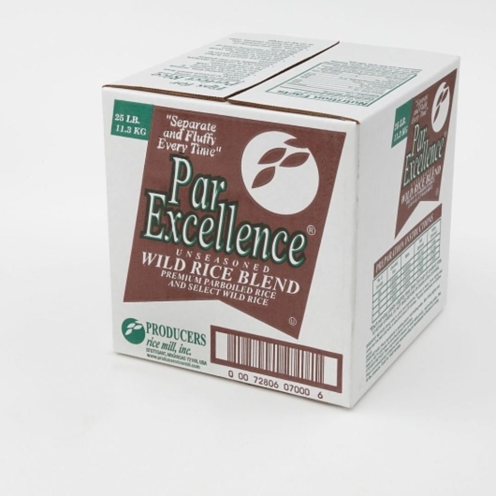 Producers Rice Mill Inc. Parboiled Long Grain & Wild Rice Box, 25 Pounds, 1 per Case