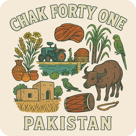 Chak Forty One Pakistan Keepsakes Souvenir Vinyl Sticker – Destination Travel Keepsake Collectible (3-Inches Wide)