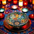 thumbnail image 1 of Turkish Ceramic Bowls Handcrafted - 20 cm Round Decorative Mini Bowls for Spices, Snacks, Soap, Condiments - Set for Kitchen or Home Décor, 1 of 10