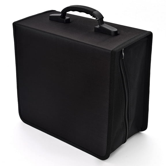 80Discs DVD Case Holder, Heavy Duty Zipper Protective Movie Media Storage Organizer, TNP CD and DVD Storage Binder, Protect Them from Damage, Black