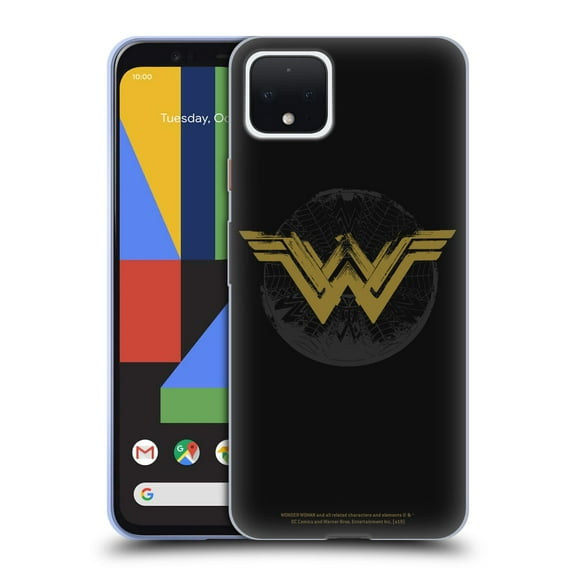 Head Case Designs Officially Licensed Wonder Woman Movie Logos Distressed Look Soft Gel Case Compatible with Google Pixel 4