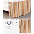 thumbnail image 3 of Burnt Orange Striped Wrap Around Bed Skirts for Queen Bed 18" Drop,Bed Skirt with Adjustable Elastic Belt Dust Ruffle Bed Valance for Bedroom Hotel Farmhouse Orange Ombre Stripes Bed Frame Cover, 3 of 7
