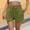 Army Green, variant on Juslio Shorts for Women Drawstring Solid Casual Pockets Loose Comfy Cotton Linen Womans Shorts