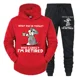 thumbnail image 3 of Conjunto de chándal para hombre nuevo "¿Qué día es hoy? ¿A quién le importa?" Sudadera con capucha y pantalón con estampado divertido de perro y café, conjunto de 2 piezas de pantalones de manga larga, 3 of 5