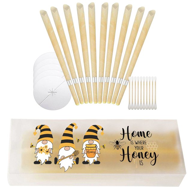 Velas para los oídos de cera de abeja natural, aromaterapia a base de hierbas, 8-10 minutos de combustión para eliminar el cerumen y aliviar el estrés y el dolor de cabeza