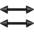 thumbnail image 1 of 316l Stainless Steel Spike Nipple Shield Barbell Ring Bar Body Piercing Retainer 14g, 1 of 2