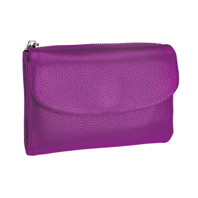 Huanglei Leather Purse Women's Slim Wallet RFID Blocking Soft Leather Small Wallet For Daily Use And Commute With Large Capacity
