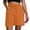 Orange, variant on Women's Summer Casual Quarter Shorts - Lightweight, Breathable, Side Pockets, Elastic Waist, Workout/Travel, Polyester, Sizes S-XXXL, 41-46cm Length