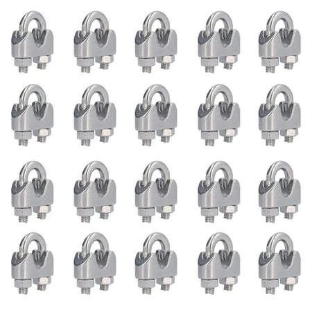 

Stainless Steel Wires Clip Tight Connection 20Pcs Wire Rope Clamp Easy Operate For Cable Fixing M55mm