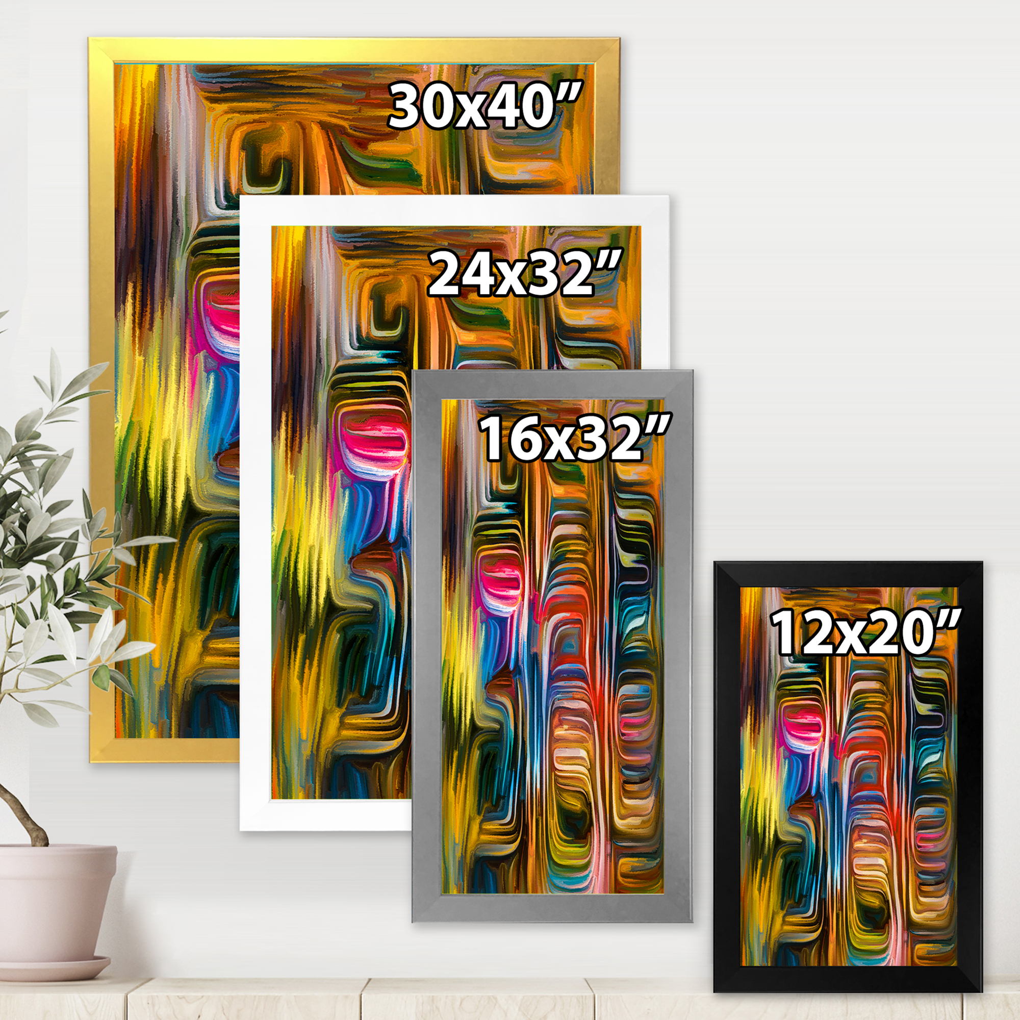 Designart 'Colour Spiral Fusion II' Modern Framed Art Print