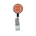 thumbnail image 1 of Letter D Football Cardinal & Gold Retractable Badge Reel, 1 of 1