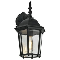 Design House 589564 Oak Creek Outdoor Wall Light Dusk to Dawn Uplight, Black
