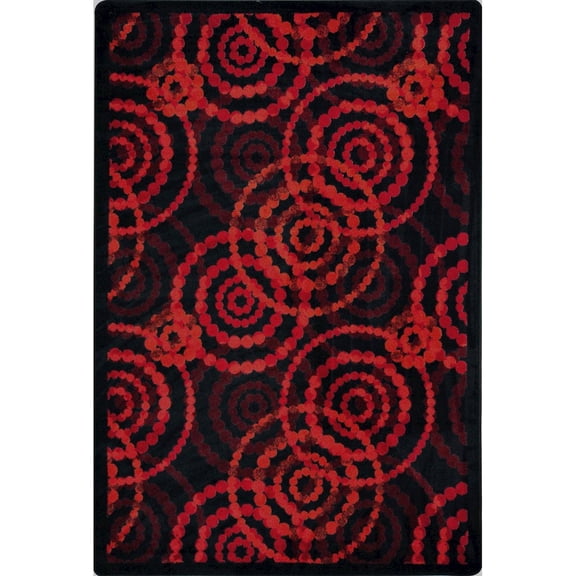 Joy Carpets Kid Essentials Dottie 3'10" x 5'4" Area Rug in Color Ruby