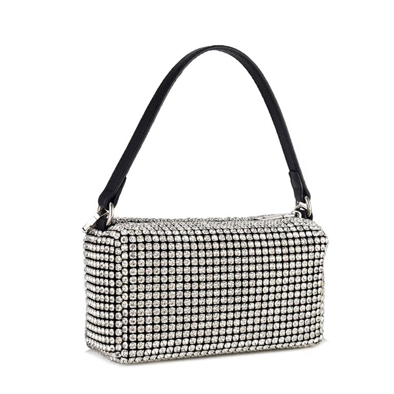 TOPCHANCES Crystal Rhinestone Crossbody Bag Women Bling Purse Party Handbag  Chain Clutch 