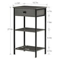 thumbnail image 2 of VECELO 27.6" Tall Nightstand with Drawer, Industrial Side End Table with 3-tier Storage Shelf for Bedroom/Living Room/Office, Hemp Gray, 2 of 8