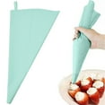 thumbnail image 2 of 16 Inch Reusable Piping Pastry Bags Silicone Bags Large Canvas Cake Decorating Bags with Plastic Coating for Frosting, Icing, Cupcakes, Cookies, Baking Dessert Piping Bag, 1Pc(Light Green,15.9x8.8"), 2 of 6