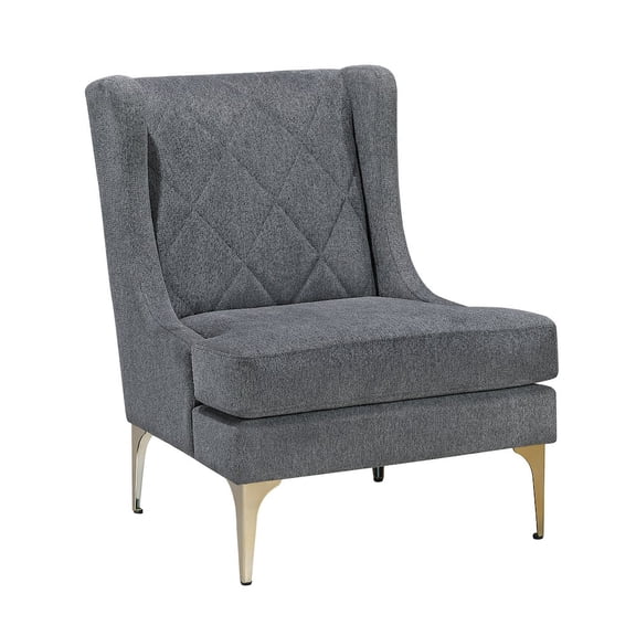 Lexicon Savoy Chenille Accent Chair in Dark Gray