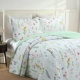thumbnail image 4 of 3-Piece Printed Floral Quilt Set Lightweight Bedspread with Pillow Shams, Soft & Breathable Bedding ME505, 4 of 8
