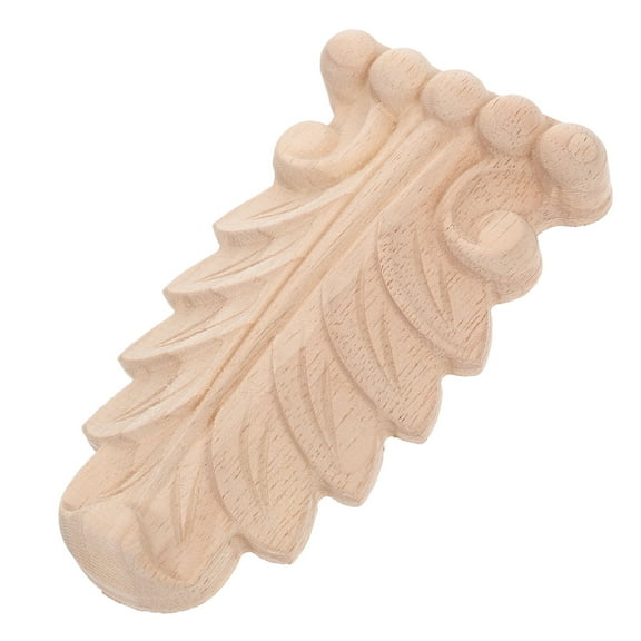 LEORX Carved Wood Wall Decor Wood Applique Beige Decorative Corner Molding For Homeowners 1Pack