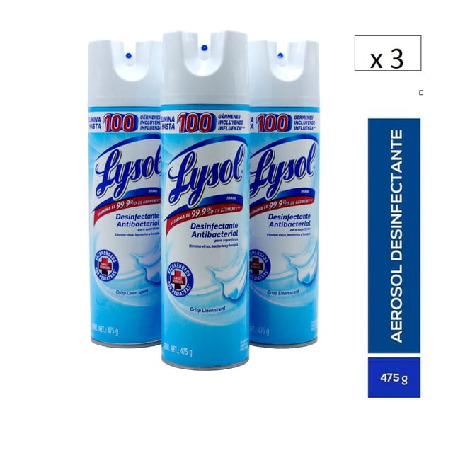 Paquete de 3 Lysol de 475 g c/ u Elimina el 99 % de germen es Lyson Lyson de 475 g
