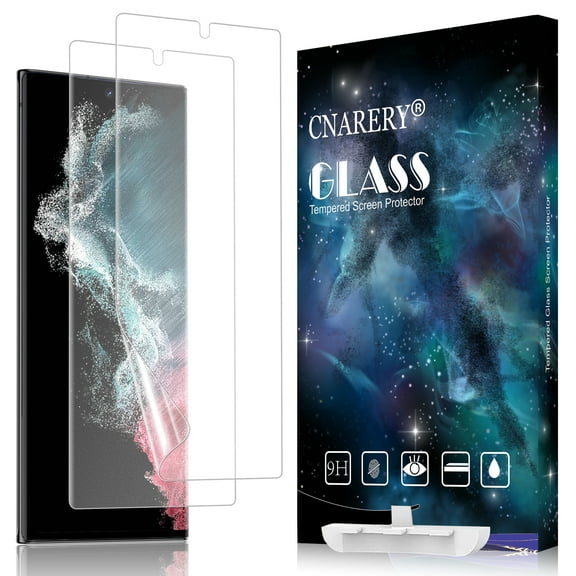 [2 Pack] Cnarery for Samsung Galaxy S22 Ultra Matte Screen Protector, Fingerprint Sensor Compatible, Anti-Glare Full Adhesive Flexible Film (Not Glass)
