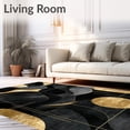 thumbnail image 2 of ODIKA 5'x7' Machine Washable Non-Slip Area Rug, Metropolitan Ebony With Radiant Gilt Strokes High Traffic Rug, Black, 87329, 2 of 7