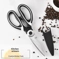 thumbnail image 4 of 2 pack Kitchen Shears Multi Purpose Strong Stainless Steel Kitchen Utility Scissors with Cover Poulry,Fish, Meat, Vegetables Herbs, Bones, Dishwasher Safe (Black), 4 of 5