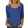 thumbnail image 2 of Bdfzl Blouse Ample à Sequins Manches 3/4 pour Femmes - Col Rond & Bleu Élégant m, 2 of 9