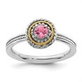 thumbnail image 3 of Auriga Fine Jewelry 925 Sterling Silver with 14K Pink Tourmaline Ring for Women Size-6, 3 of 6