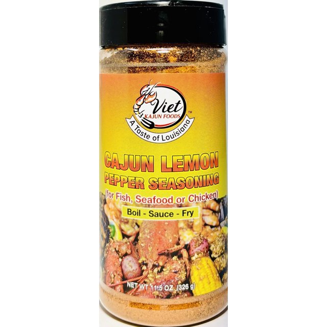 Viet Cajun Sazonador de Pimienta y Limón para Hervir Mariscos, 11,5 oz, 1 Paquete, Fabricado en EE. UU.