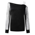 thumbnail image 3 of Pntutb Women's Shirts Off-The-Shoulder Pullover Loose Shiny Sequin Blouse Tunic Tops Clothes, 3 of 5
