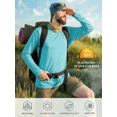 thumbnail image 2 of QUALICOS Camisas de Manga Larga con Protección UV para Hombre UPF 50+ Pesca Correr Ligeras Azul (Talla M), 2 of 5