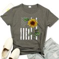 thumbnail image 1 of Camiseta con estampado de girasoles de manga corta cuello redondo camiseta de mujer Eccomum  Gris oscuro 3XL, 1 of 5