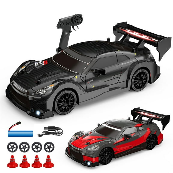 RC Drift Car, 1:24 Scale Remote Control Vehicle for Kids,2.4GHz 20KM/H 4WD High Speed RC Cars,Batteries & Drifting Tires Racing Sport Toy Cars for Adults Boys Girls Kids(Black)
