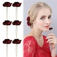 thumbnail image 2 of 6PCS Wedding Hair Pin Fake Flower U Shaped Bridal Hairpin Stick Hair Fork Stick, 2 of 9