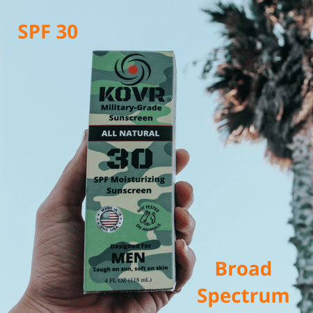KOVR Mineral Sunscreen SPF 30 - Water Resistant Face and Body Sunscreen Lotion, Unscented, 4 fl oz.