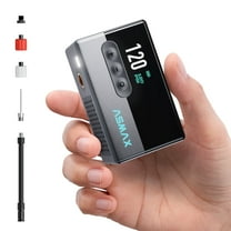 ASMAX T30 Electric Mini Bicycle Tire Pump, 16s Fast Inflate with Gauge, Presta/Schrader Valves for Road Bikes, MTBs, E-Bikes & Balls (Max 120PSI)