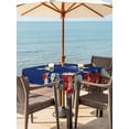 thumbnail image 3 of Outdoor Tablecloths with Umbrella Hole & Zipper, Blue Crane 54x54 Inch Square Tablecloths, Vintage Red Teal Spring Floral Botanical Waterproof Table Cloth, Patio/Pool/Picnic Table Covers, 3 of 8
