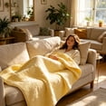 thumbnail image 2 of 6 Layer Muslin Cotton Summer Throw Blanket 120x150cm, Lightweight Breathable Nap Blanket for Kids Adults Bed Couch Travel, 2 of 6